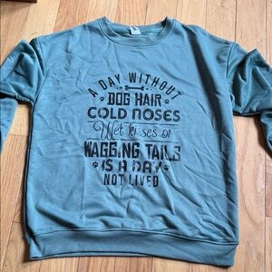 womens  Sage Green Graphic Crewneck Sweatshirt - Dog Lover